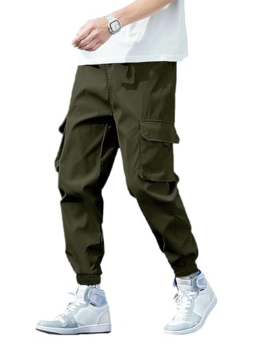 HOTake Mens Cargo Joggers Pants Mens Stretch Elastic Waist